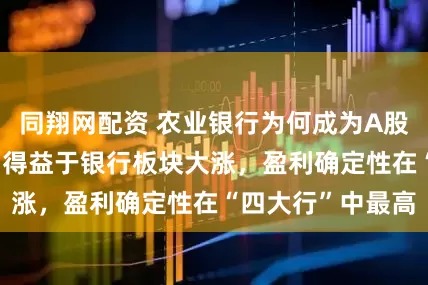 同翔网配资 农业银行为何成为A股市值新科冠军？ 得益于银行板块大涨，盈利确定性在“四大行”中最高